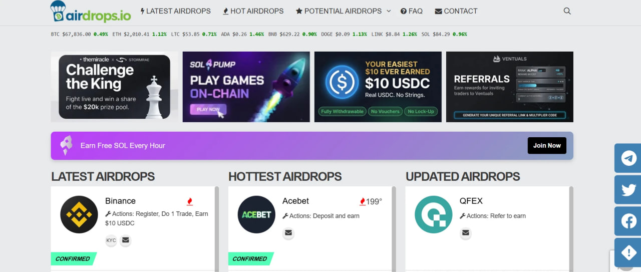 Airdrops.io
