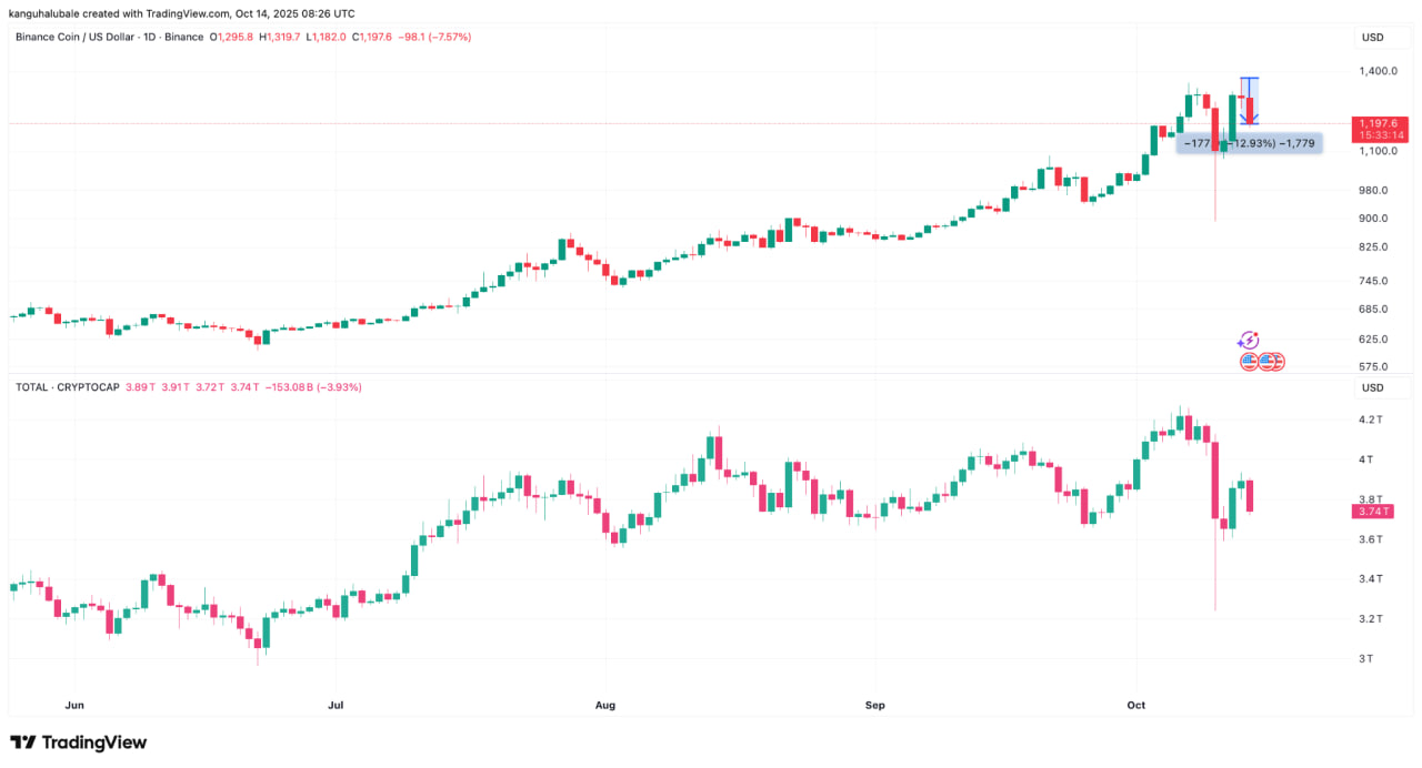 Дневной график BNB/USDT